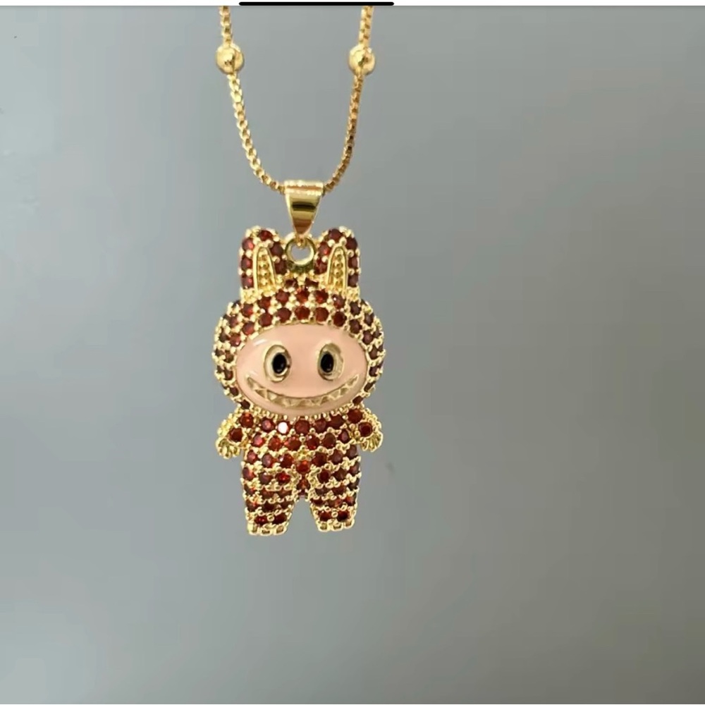 La bubu Zircon in red pendant and chain